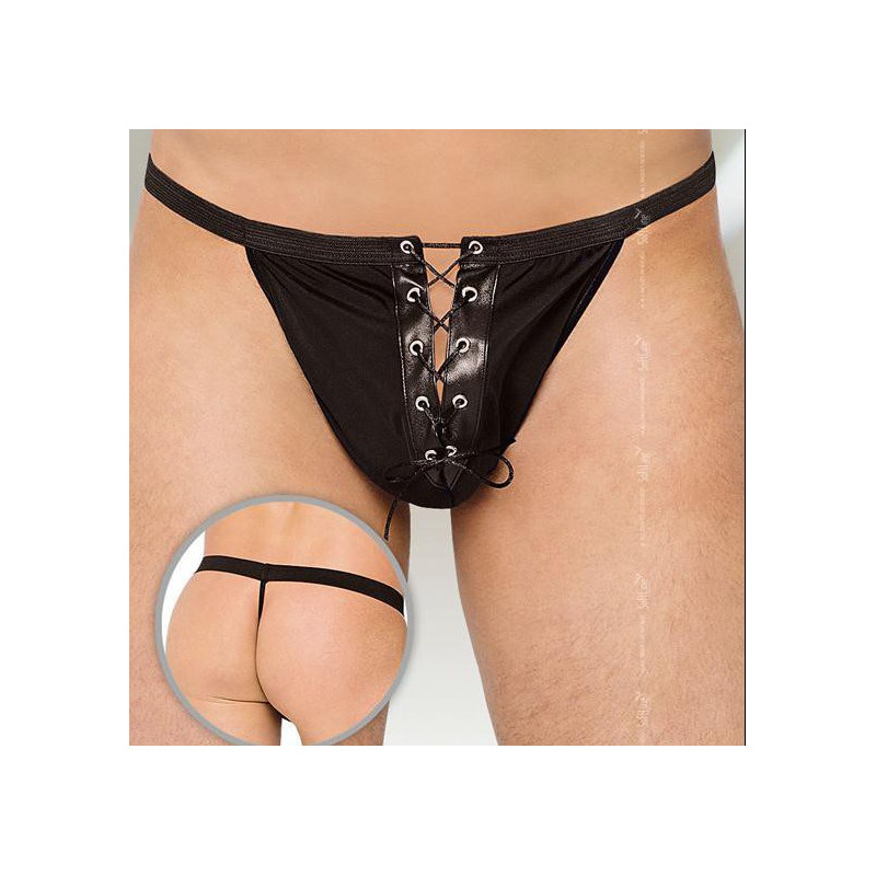 Softline String Homme LACET Noir